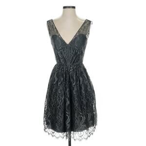 Hailey Paige Occasions Gray Silver Cocktail Dress Lace 2